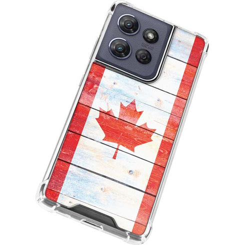 Canada Flag Light Wood Moto G Stylus 5G (2025) Clear Case
